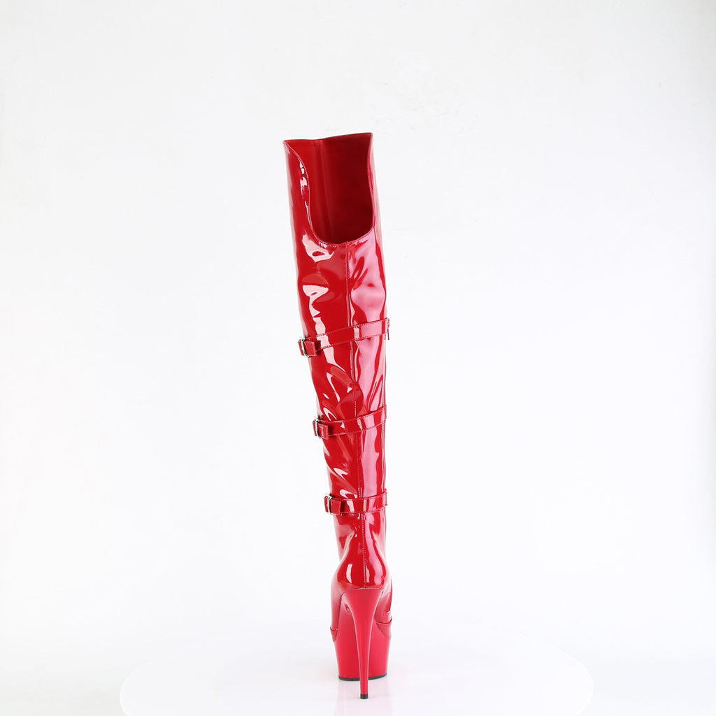 6" Heel, 1 3/4" Pf Triple Buckle Strap Otk Boot, Side Zip Pleaser Pleaser DELIGHT/3018