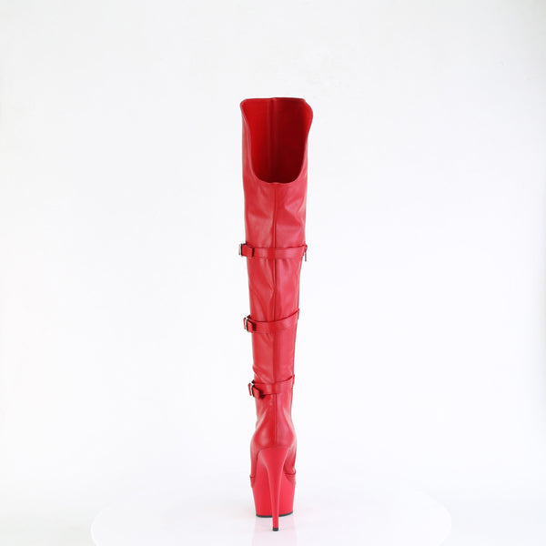 6" Heel, 1 3/4" Pf Triple Buckle Strap Otk Boot, Side Zip Pleaser Pleaser DELIGHT/3018