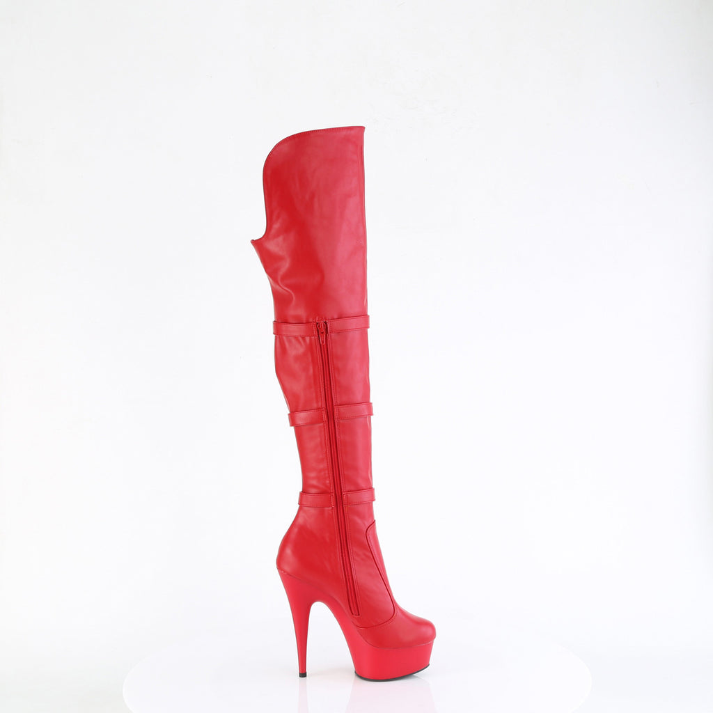 6" Heel, 1 3/4" Pf Triple Buckle Strap Otk Boot, Side Zip Pleaser Pleaser DELIGHT/3018