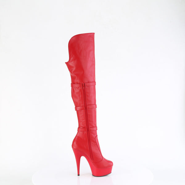 6" Heel, 1 3/4" Pf Triple Buckle Strap Otk Boot, Side Zip Pleaser Pleaser DELIGHT/3018