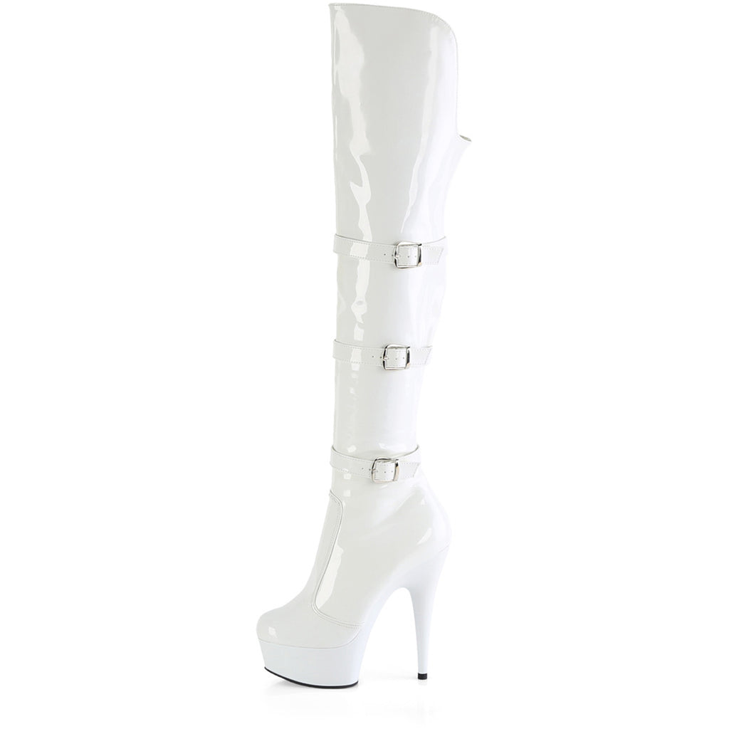 6" Heel, 1 3/4" Pf Triple Buckle Strap Otk Boot, Side Zip Pleaser Pleaser DELIGHT/3018