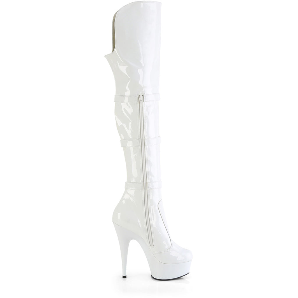 6" Heel, 1 3/4" Pf Triple Buckle Strap Otk Boot, Side Zip Pleaser Pleaser DELIGHT/3018