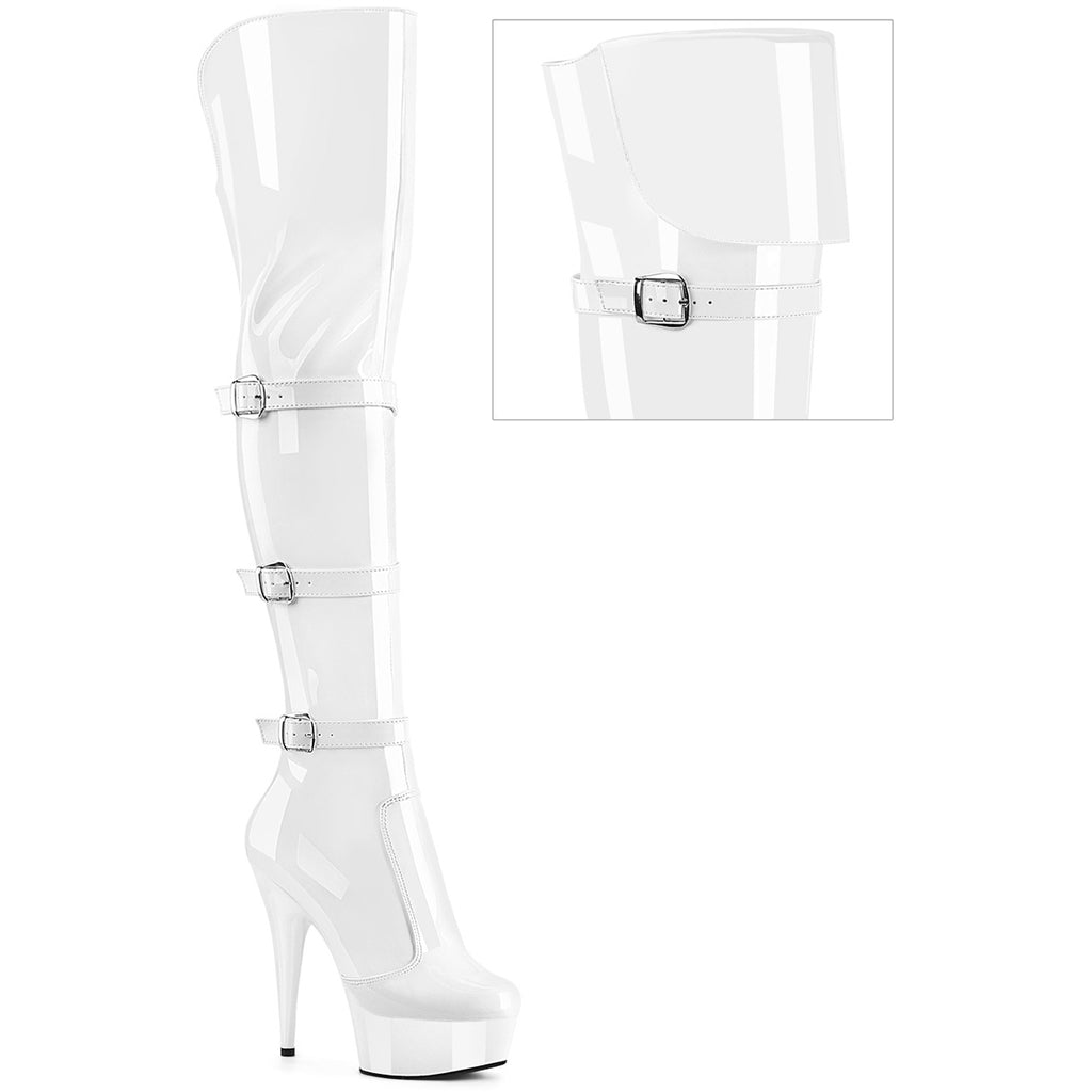 6" Heel, 1 3/4" Pf Triple Buckle Strap Otk Boot, Side Zip Pleaser Pleaser DELIGHT/3018