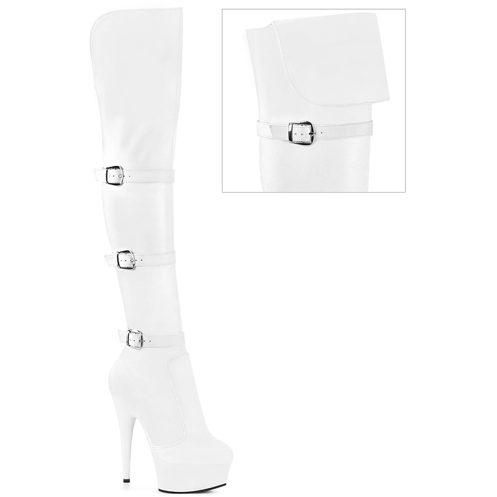 6" Heel, 1 3/4" Pf Triple Buckle Strap Otk Boot, Side Zip Pleaser Pleaser DELIGHT/3018