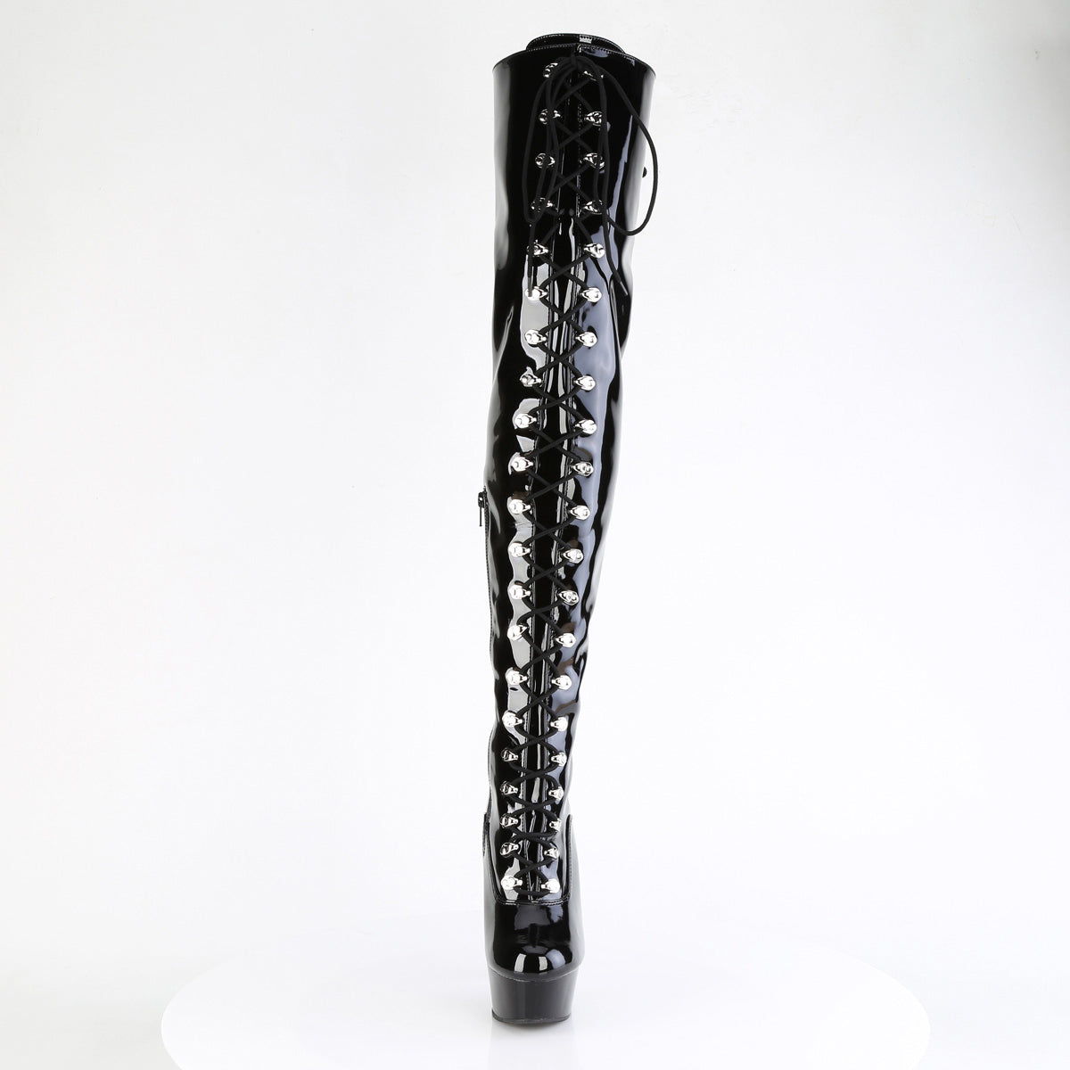 6" Heel, 1 3/4" Pf Lace-Up Thigh Boot, 1/2 Inside Zip Pleaser Pleaser DELIGHT/3022