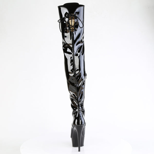 6" Heel, 1 3/4" Pf Lace-Up Thigh Boot, 1/2 Inside Zip Pleaser Pleaser DELIGHT/3022