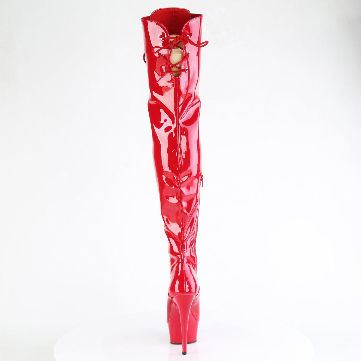 6" Heel, 1 3/4" Pf Lace-Up Thigh Boot, 1/2 Inside Zip Pleaser Pleaser DELIGHT/3022