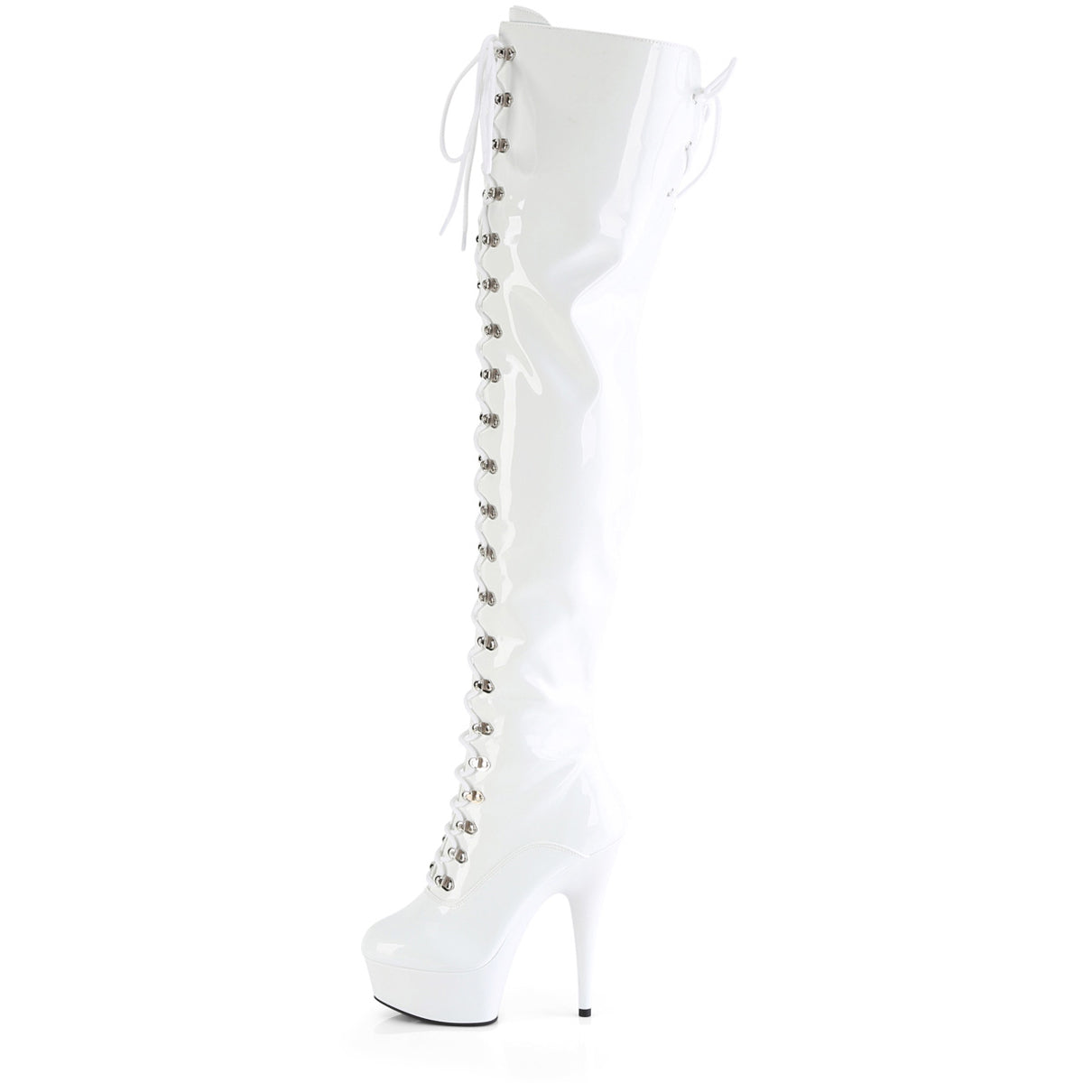 6" Heel, 1 3/4" Pf Lace-Up Thigh Boot, 1/2 Inside Zip Pleaser Pleaser DELIGHT/3022