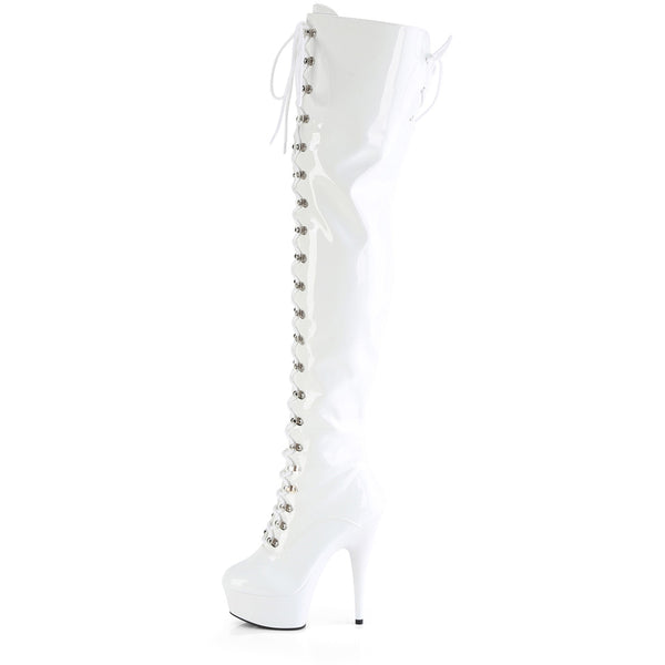 6" Heel, 1 3/4" Pf Lace-Up Thigh Boot, 1/2 Inside Zip Pleaser Pleaser DELIGHT/3022