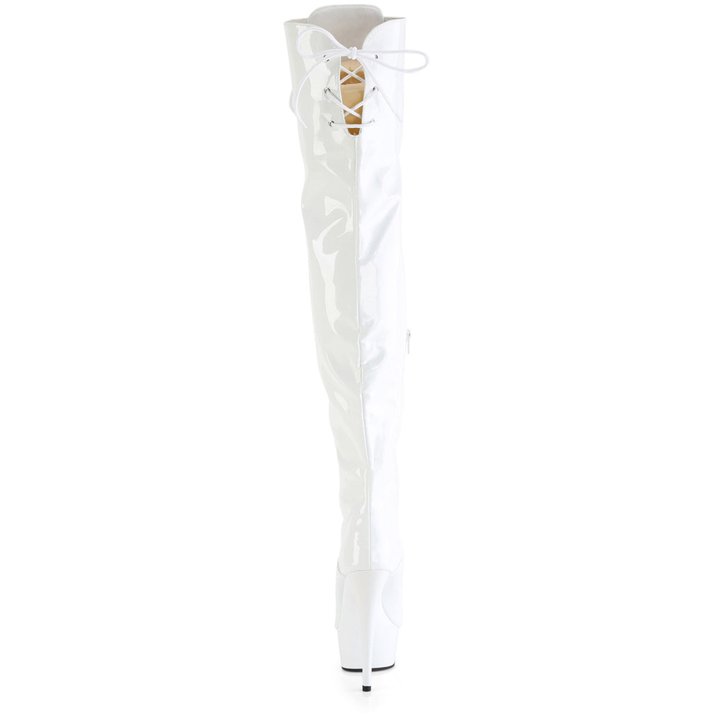 6" Heel, 1 3/4" Pf Lace-Up Thigh Boot, 1/2 Inside Zip Pleaser Pleaser DELIGHT/3022