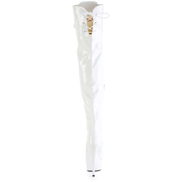 6" Heel, 1 3/4" Pf Lace-Up Thigh Boot, 1/2 Inside Zip Pleaser Pleaser DELIGHT/3022