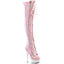 6" Heel, 1 3/4" Pf Stretch Lace-Up Otk Boot, Outer Zip Pleaser Pleaser DELIGHT/3029