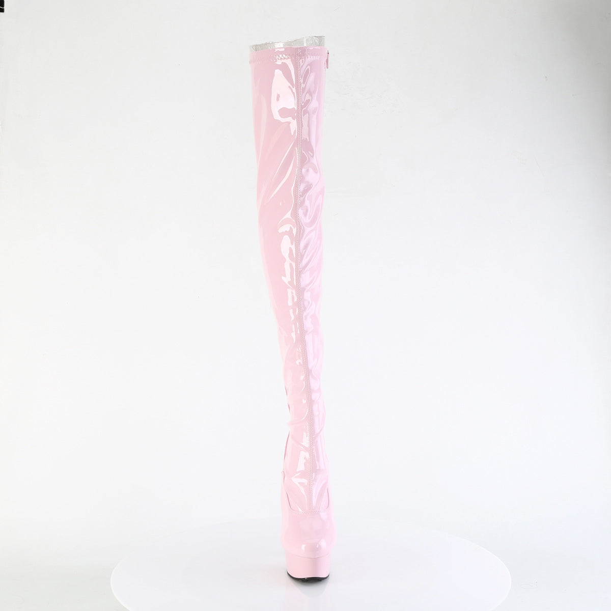 6" Heel, 1 3/4" Pf Back Lace Stretch Thigh Boot, Side Zip Pleaser Pleaser DELIGHT/3063