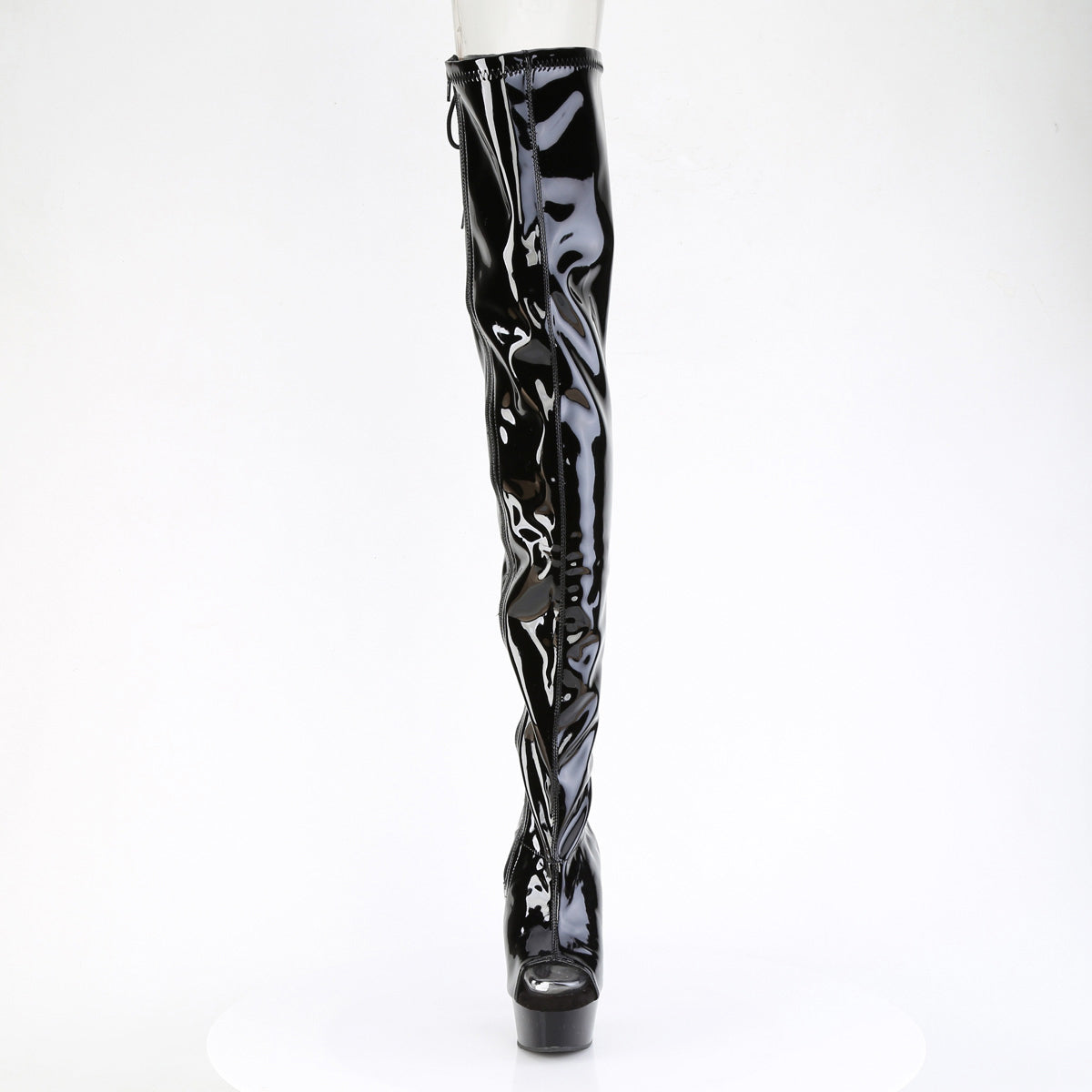 Pleaser Delight 4017 6 Inch Heel Back Lace Stretch Over the Knee Boots Secondary image