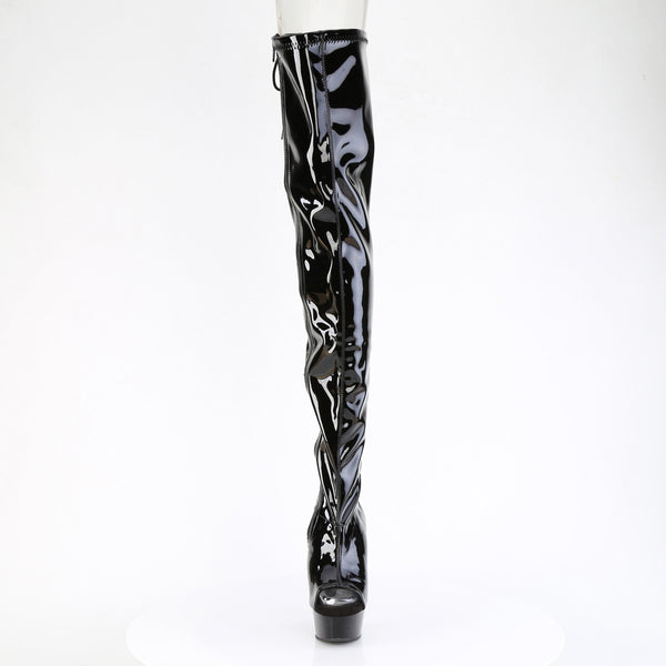6" Heel, 1 3/4" Pf Back Lace Stretch Crotch Boot, Side Zip Pleaser Pleaser DELIGHT/4017