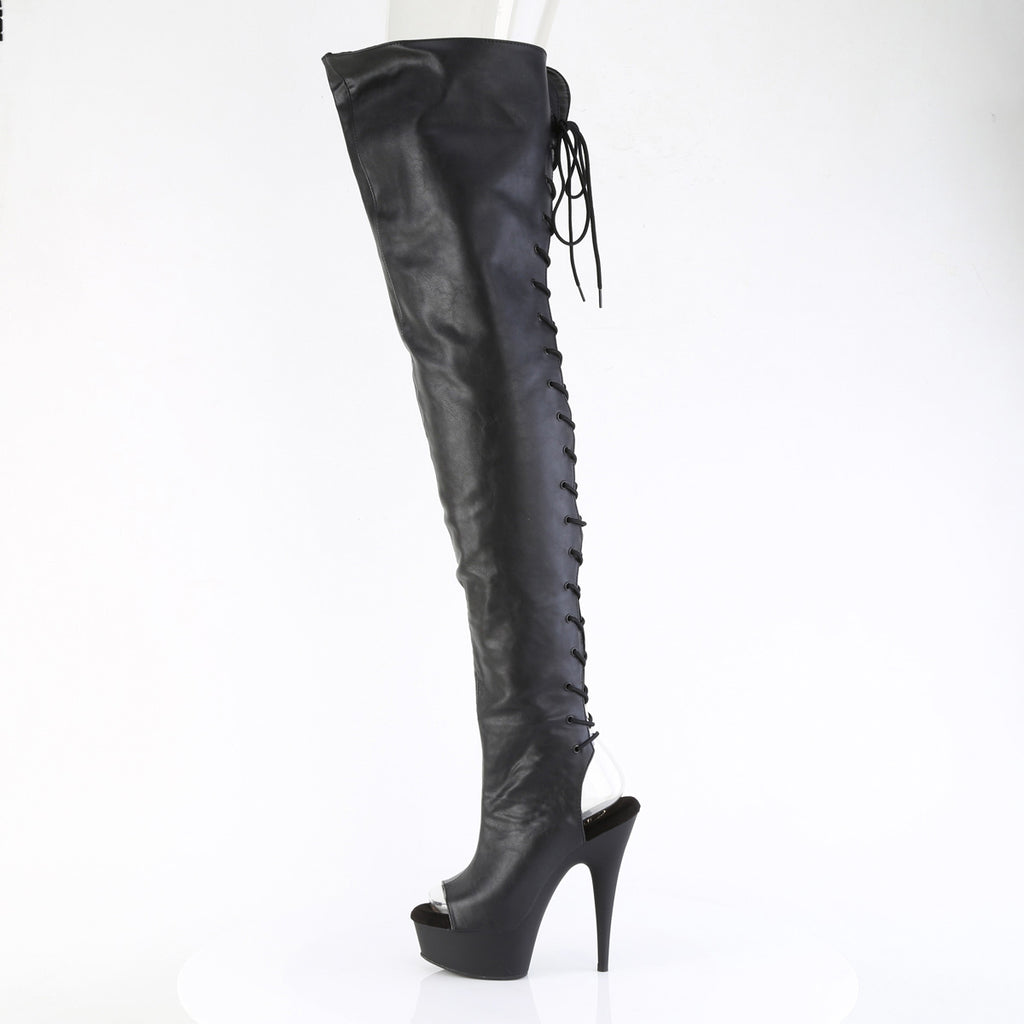 6" Heel, 1 3/4" Pf Back Lace Crotch Boot, Side Zip Pleaser Pleaser DELIGHT/4019