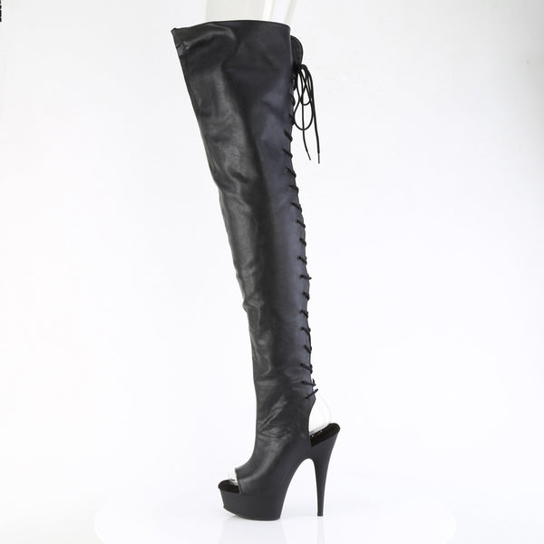 6" Heel, 1 3/4" Pf Back Lace Crotch Boot, Side Zip Pleaser Pleaser DELIGHT/4019