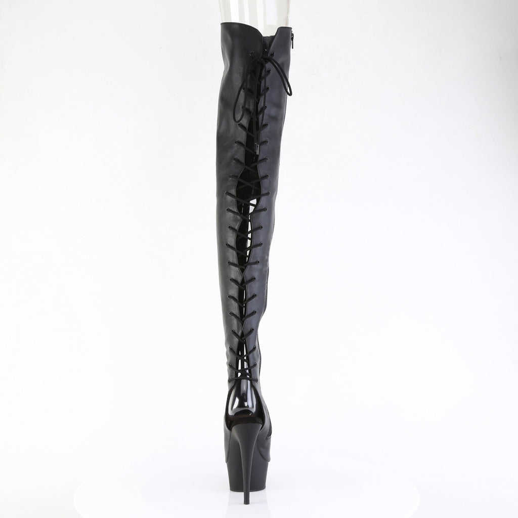 6" Heel, 1 3/4" Pf Back Lace Crotch Boot, Side Zip Pleaser Pleaser DELIGHT/4019