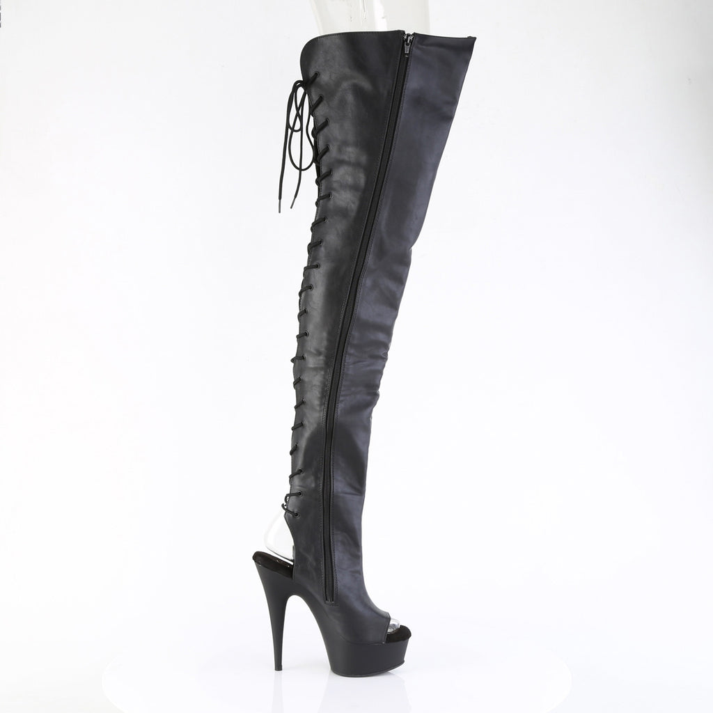 6" Heel, 1 3/4" Pf Back Lace Crotch Boot, Side Zip Pleaser Pleaser DELIGHT/4019