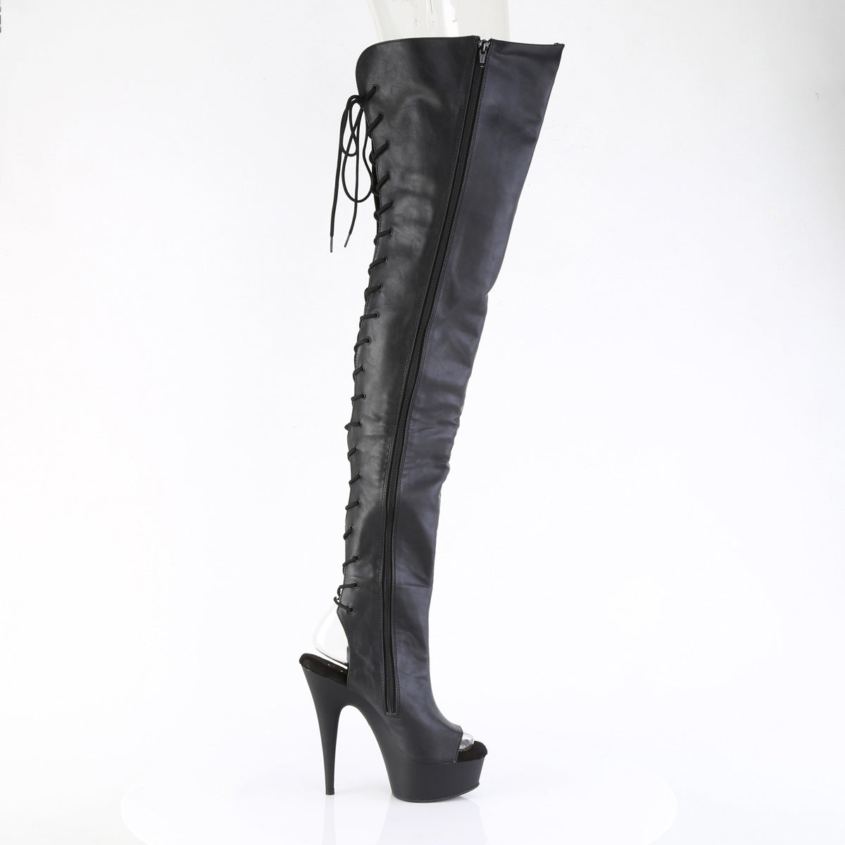 6" Heel, 1 3/4" Pf Back Lace Crotch Boot, Side Zip Pleaser Pleaser DELIGHT/4019