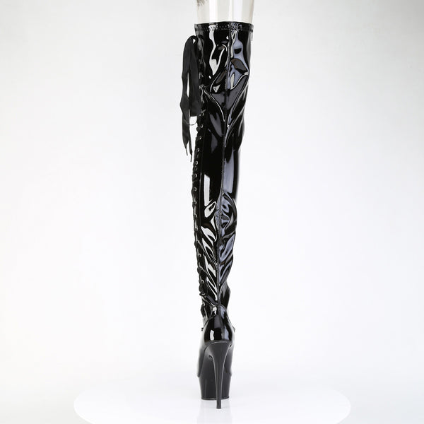 6" Heel, 1 3/4" Pf Side Lace Stretch Crotch Boot, Side Zip Pleaser Pleaser DELIGHT/4050