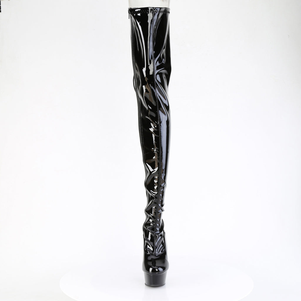 6" Heel, 1 3/4" Pf Back Lace Stretch Crotch Boot, Side Zip Pleaser Pleaser DELIGHT/4063