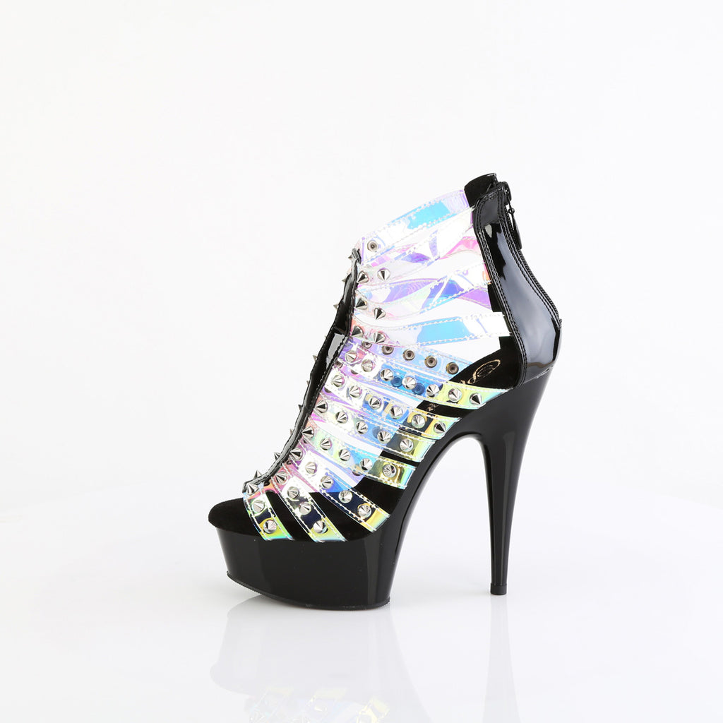 6" Heel, 1 3/4" Pf Strappy Close Back Sandal, Back Zip Pleaser Pleaser DELIGHT/600/9