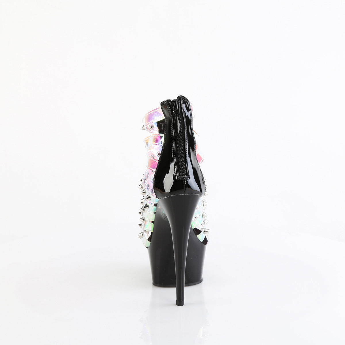 6" Heel, 1 3/4" Pf Strappy Close Back Sandal, Back Zip Pleaser Pleaser DELIGHT/600/9