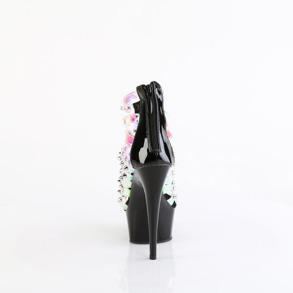 6" Heel, 1 3/4" Pf Strappy Close Back Sandal, Back Zip Pleaser Pleaser DELIGHT/600/9