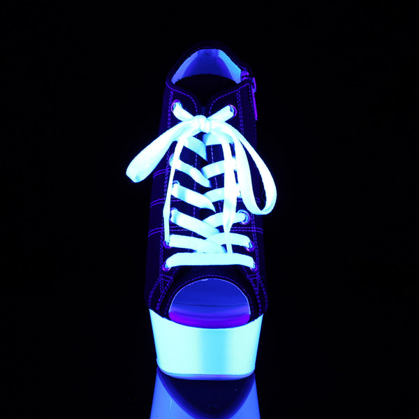 6" Heel, 1 3/4" PF Open Toe Sneaker, Side Zip Pleaser Pleaser DELIGHT/600SK/01