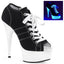 6" Heel, 1 3/4" PF Open Toe Sneaker, Side Zip Pleaser Pleaser DELIGHT/600SK/01