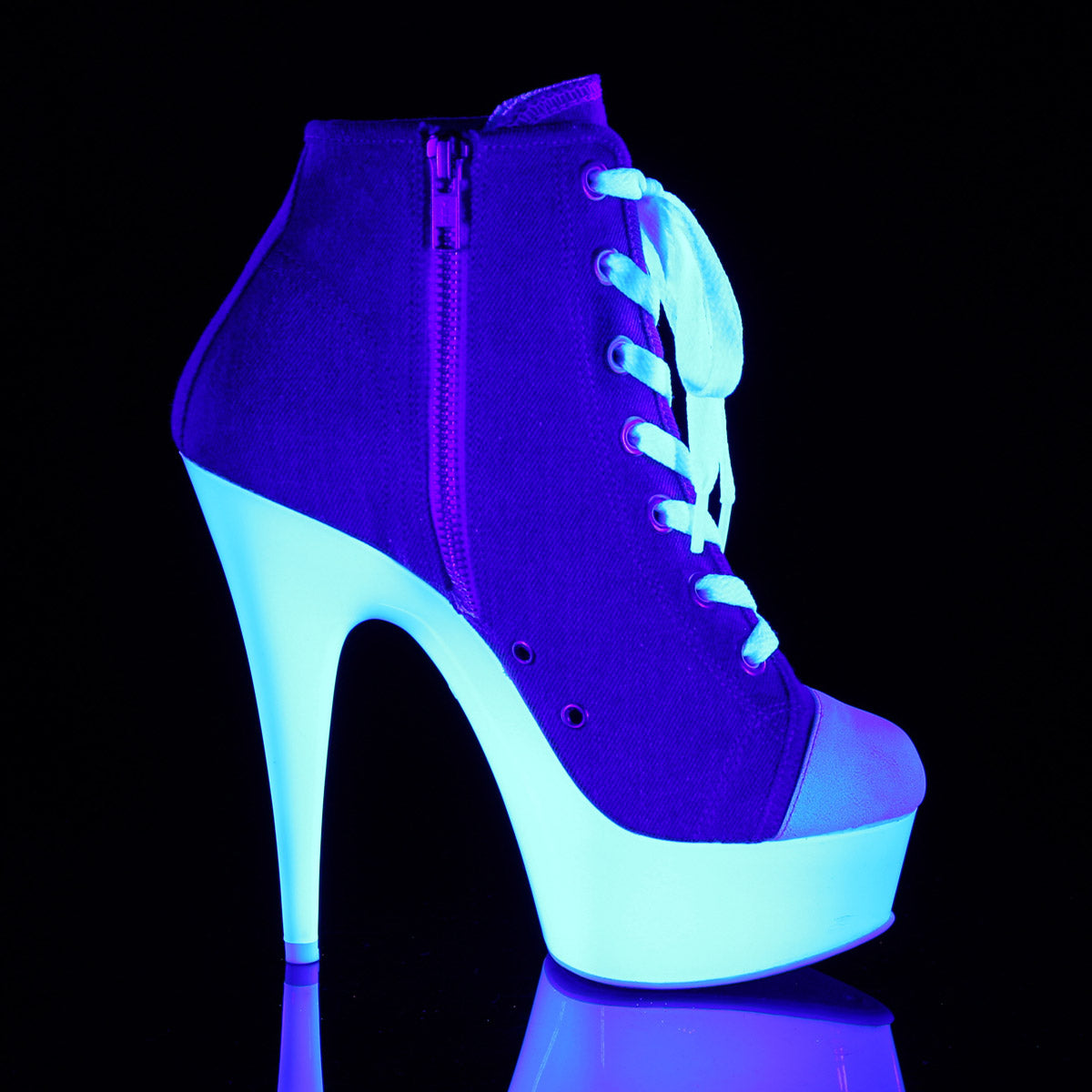 6" Heel, 1 3/4" PF Sneaker, Side Zip Pleaser Pleaser DELIGHT/600SK/02