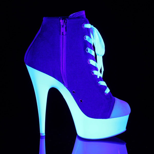 6" Heel, 1 3/4" PF Sneaker, Side Zip Pleaser Pleaser DELIGHT/600SK/02