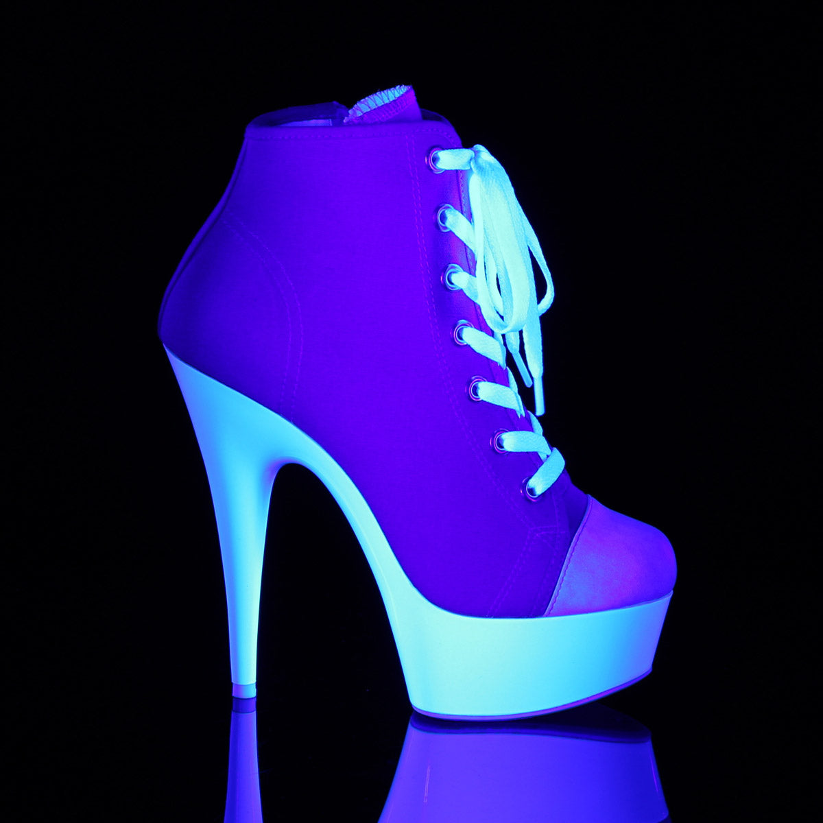 6" Heel, 1 3/4" PF Sneaker, Side Zip Pleaser Pleaser DELIGHT/600SK/02