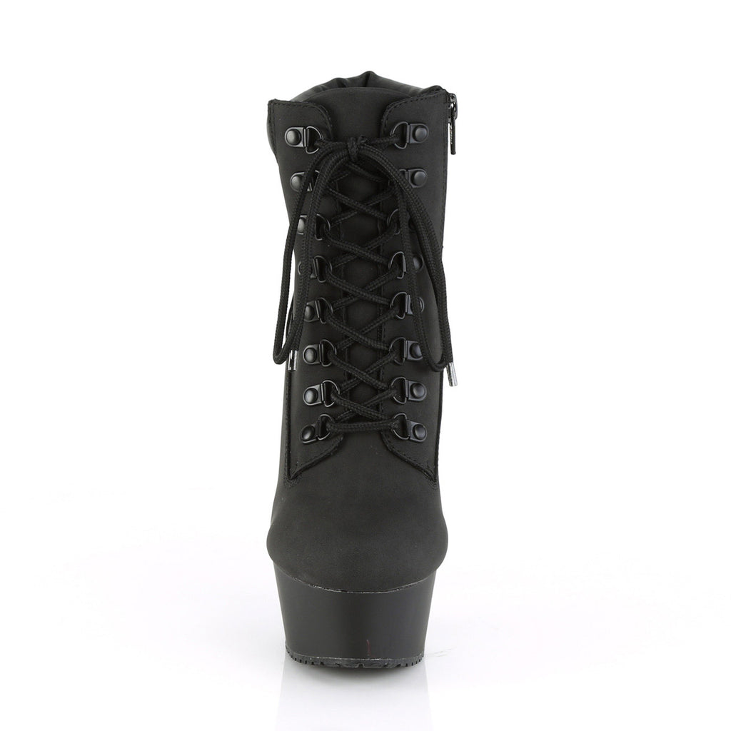 6" Heel, 1 3/4" PF Lace-up Front Bootie, Side Zip Pleaser Pleaser DELIGHT/600TL/02