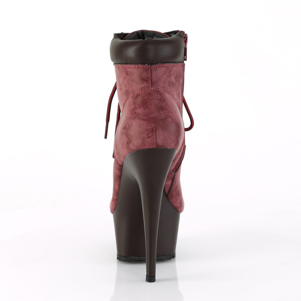 6" Heel, 1 3/4" PF Lace-up Front Bootie, Side Zip Pleaser  DELIGHT/600TL/02