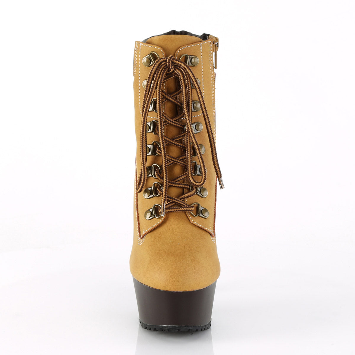 6" Heel, 1 3/4" PF Lace-up Front Bootie, Side Zip Pleaser Pleaser DELIGHT/600TL/02