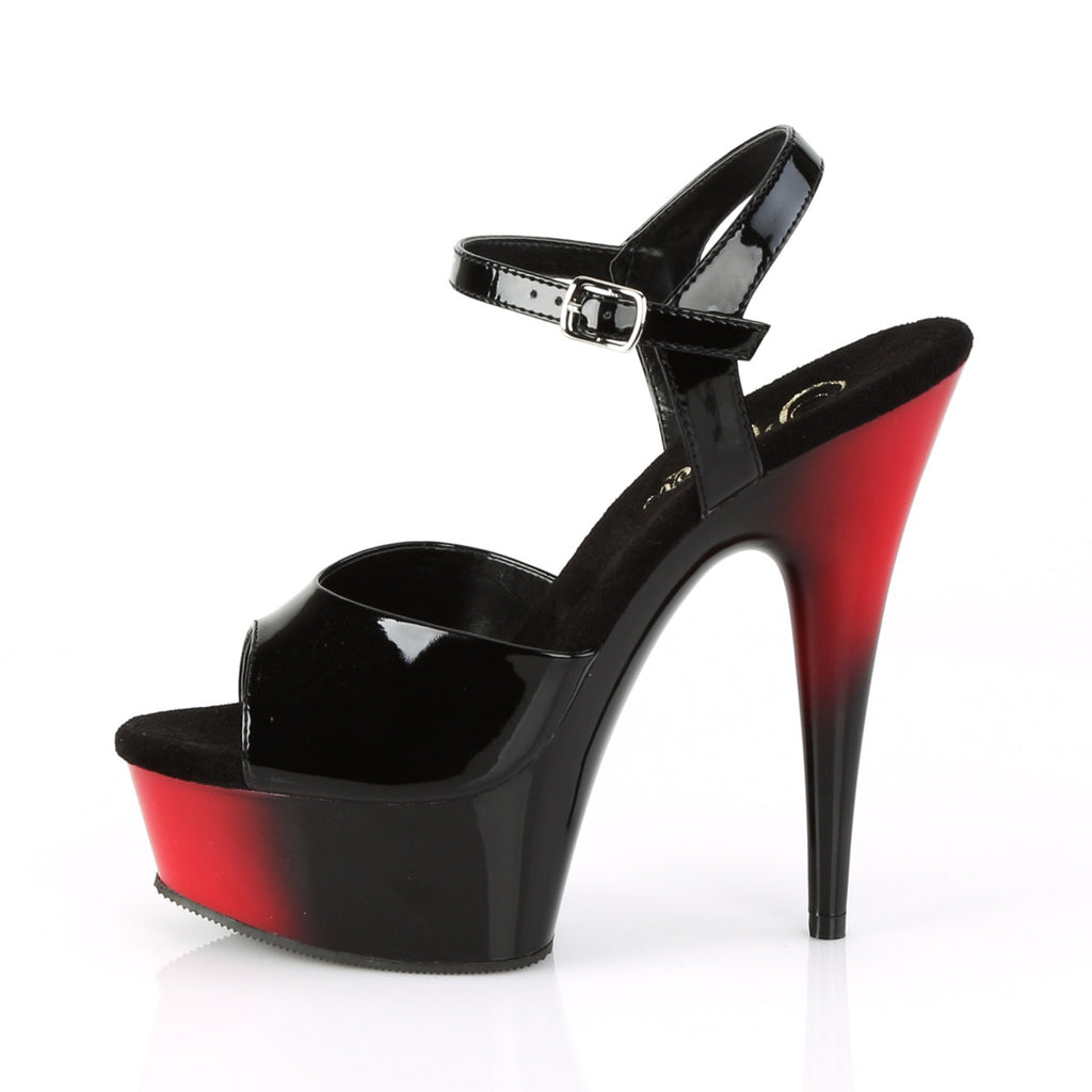 6" Heel, 1 3/4" PF Two Tone Ankle Strap Sandal Pleaser Pleaser DELIGHT/609BR
