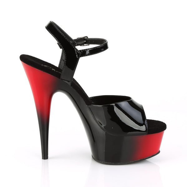 6" Heel, 1 3/4" PF Two Tone Ankle Strap Sandal Pleaser Pleaser DELIGHT/609BR