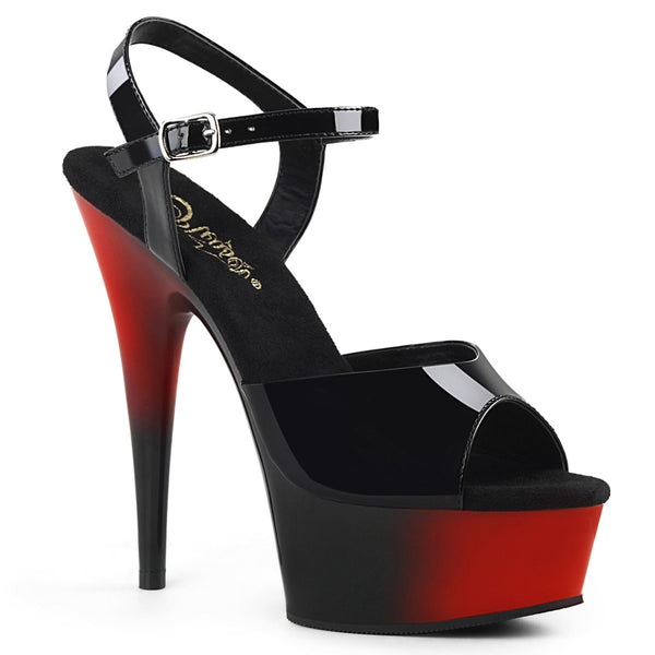 6" Heel, 1 3/4" PF Two Tone Ankle Strap Sandal Pleaser Pleaser DELIGHT/609BR