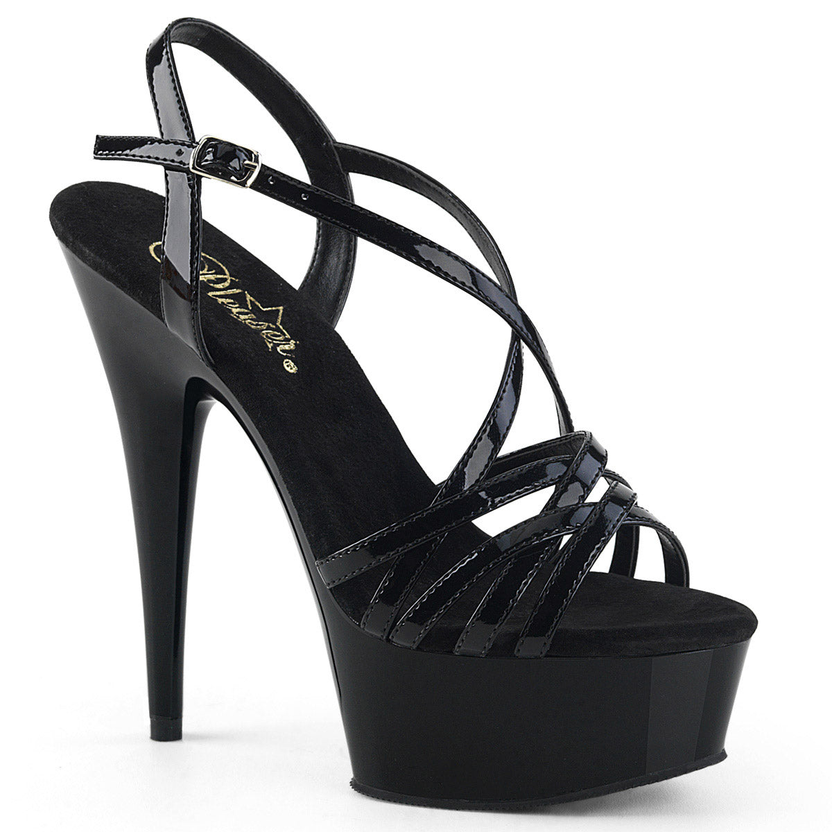 6" Heel, 1 3/4" PF Criss-Cross Strap Sandal Pleaser Pleaser DELIGHT/613 Main image