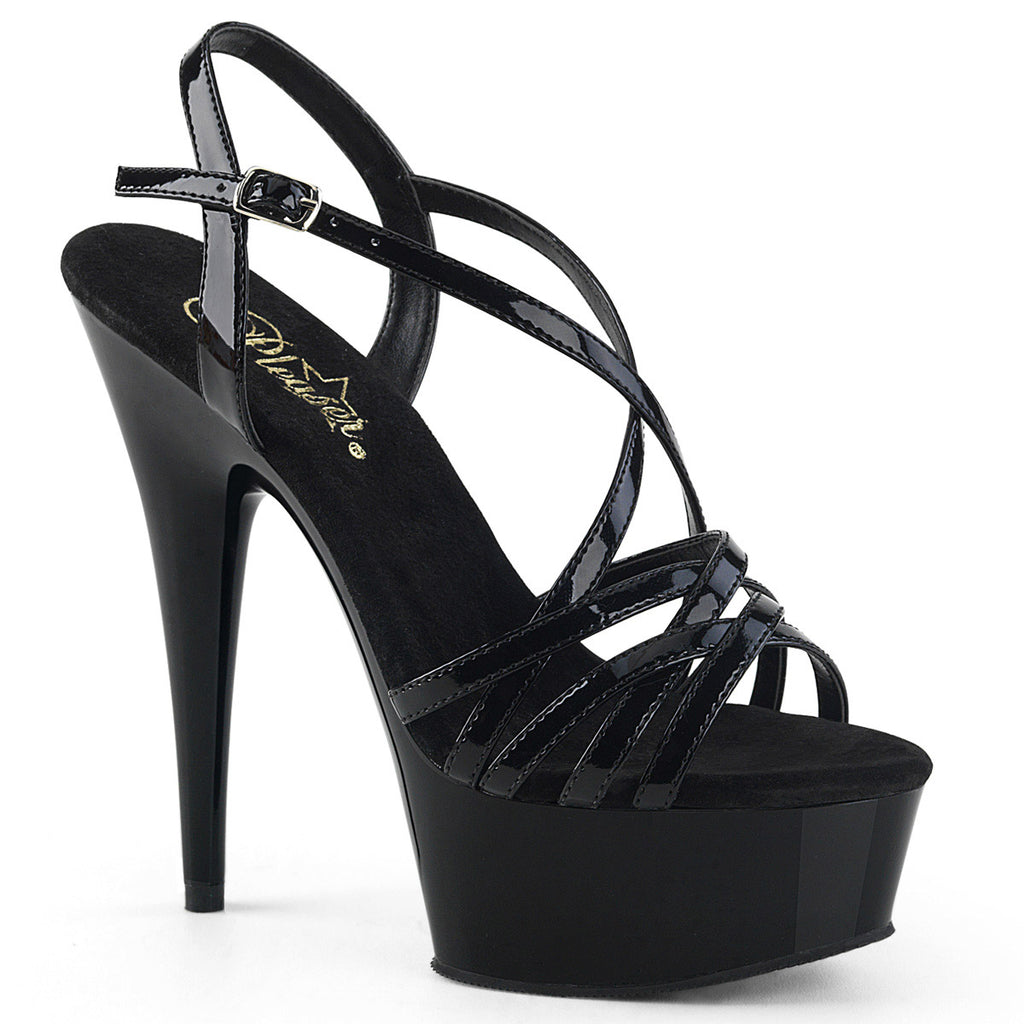 6" Heel, 1 3/4" PF Criss-Cross Strap Sandal Pleaser Pleaser DELIGHT/613