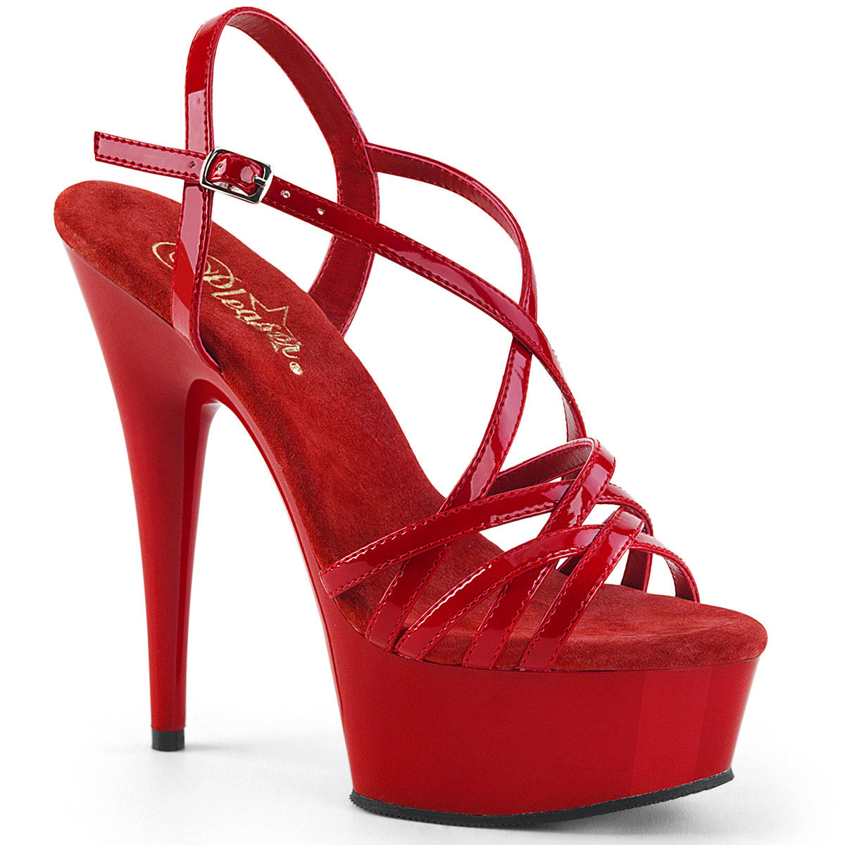 6" Heel, 1 3/4" PF Criss-Cross Strap Sandal Pleaser Pleaser DELIGHT/613