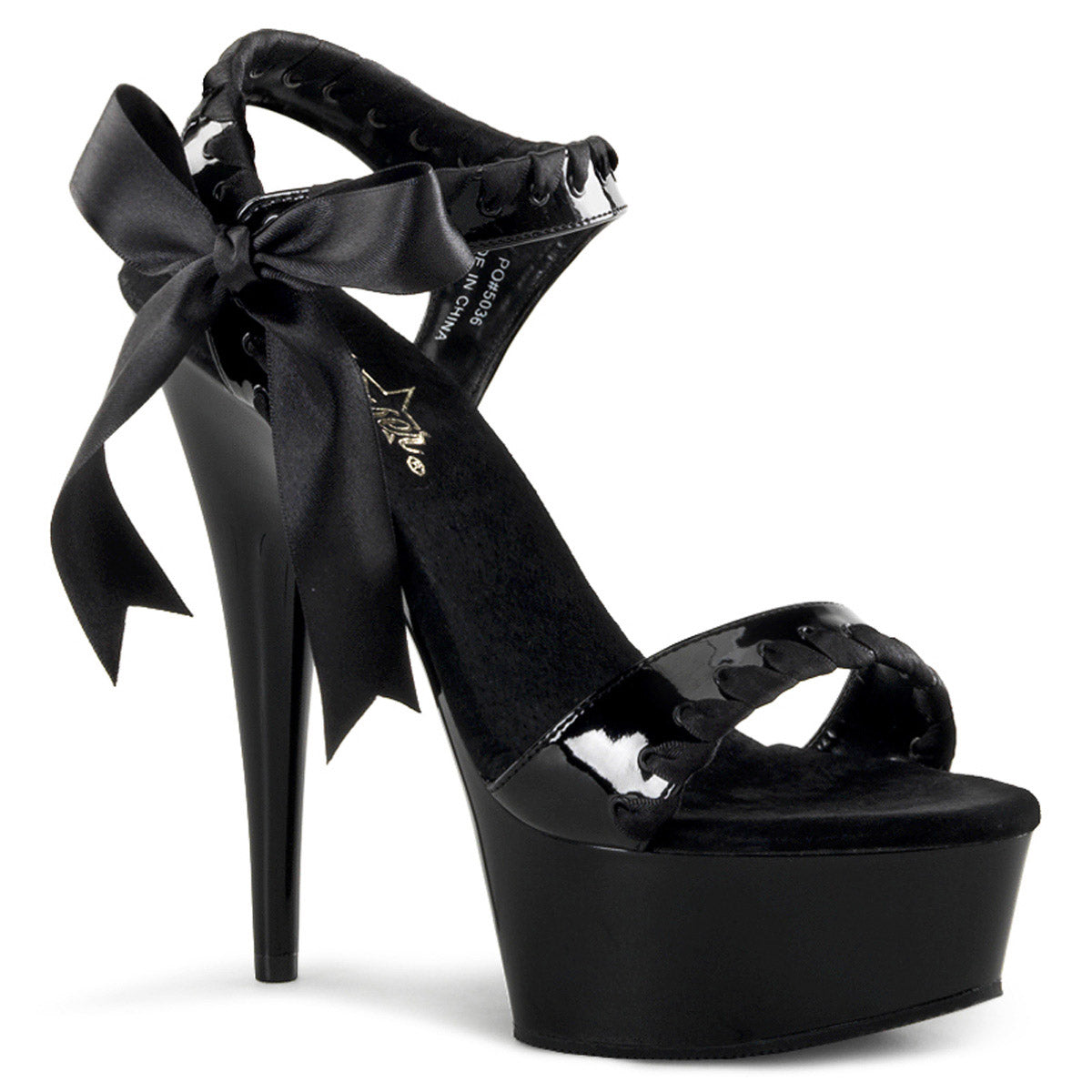 Sexy Satin Lace Strapped Platform Stiletto Sandals High Heels Shoes Pleaser Pleaser DELIGHT/615 Main image