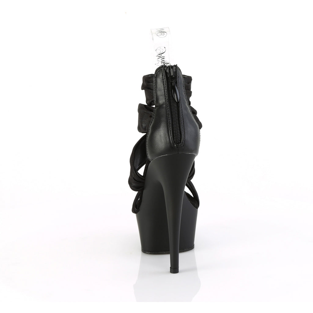 6" Heel, 1 3/4" Pf Ruched Ankle Strap Sandal, Back Zip Pleaser Pleaser DELIGHT/620