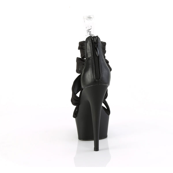 6" Heel, 1 3/4" Pf Ruched Ankle Strap Sandal, Back Zip Pleaser Pleaser DELIGHT/620
