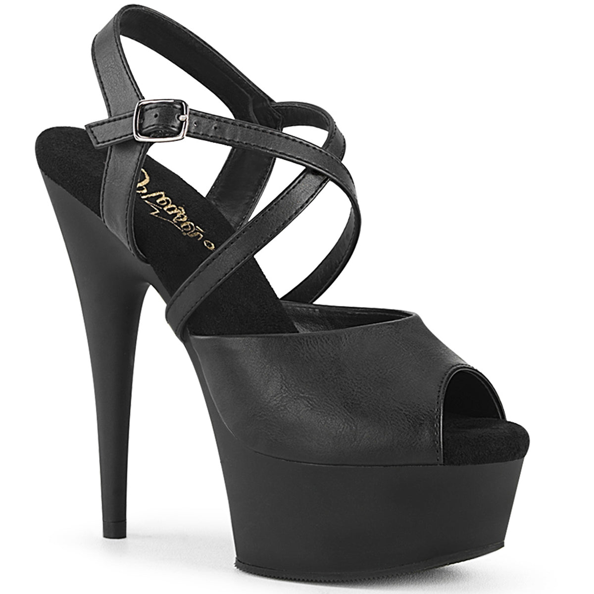 6" Heel, 1 3/4" Pf Criss Cross Ankle Strap Sandal Pleaser Pleaser DELIGHT/624/1 Main image