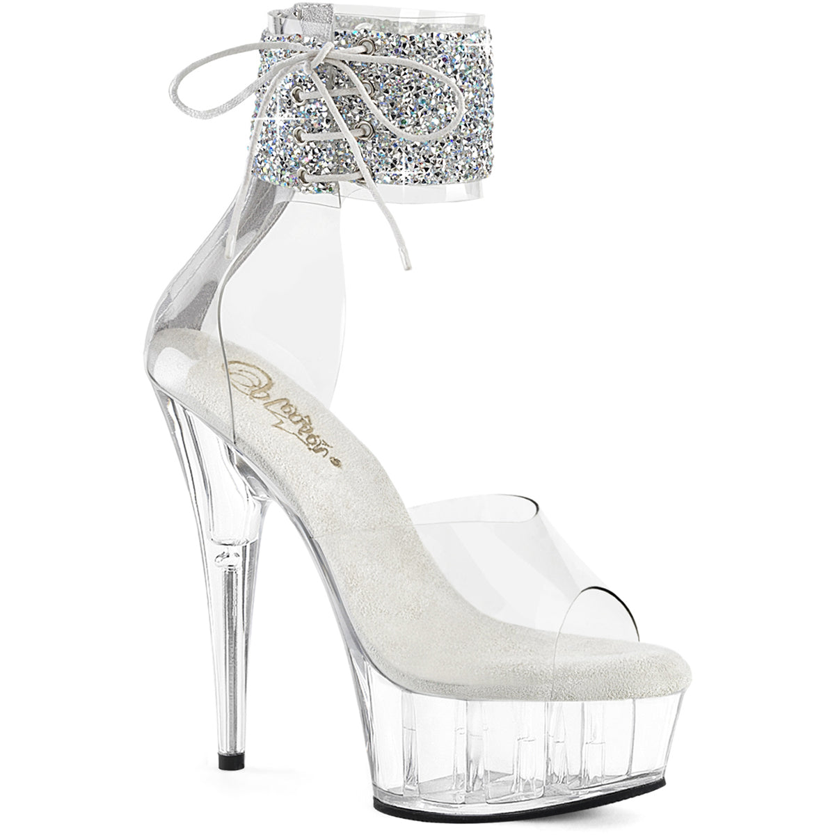 6" Heel, 1 3/4" Pf Rs Ankle Cuff Sandal, Back Zip Pleaser Pleaser DELIGHT/624RS/02 Main image