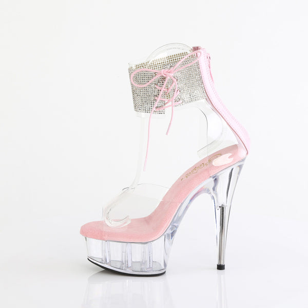 6" Heel, 1 3/4" Pf Rs Ankle Cuff Sandal, Back Zip Pleaser Pleaser DELIGHT/624RS