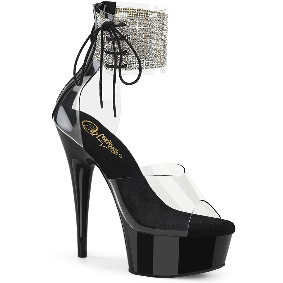6" Heel, 1 3/4" Pf Rs Ankle Cuff Sandal, Back Zip Pleaser Pleaser DELIGHT/624RS Main image